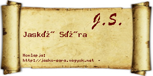 Jaskó Sára névjegykártya